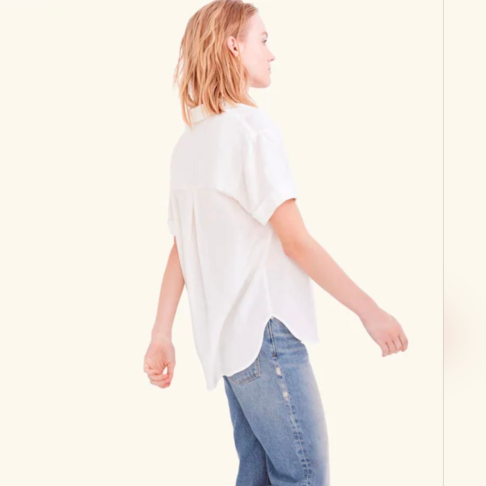 Madewell Women's Linen-Blend Swenson Popover Shirt - Picture 2 of 9